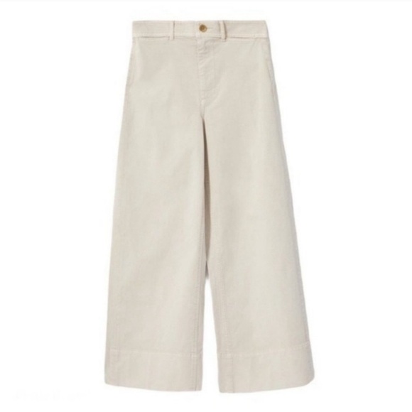 EVERLANE The Lightweight Cotton Wide Leg Crop Twill Pants - Picture 2 of 10